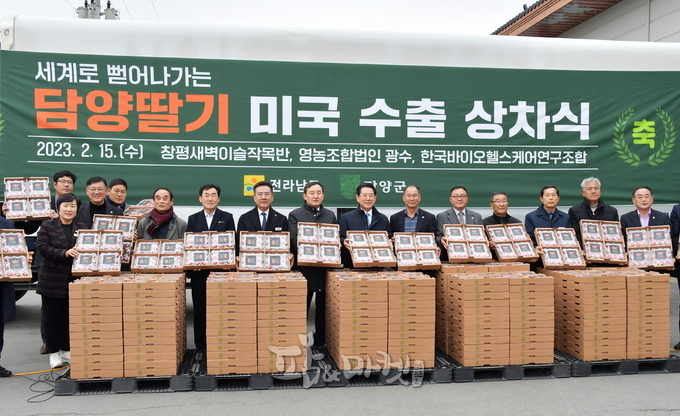 이번에 선적된 담양 딸기는 미국 수출용 1,000㎏ 중 1차 물량 100㎏으로, 미 동부지역 현지 프리미엄 마켓에 납품될 예정이다.<br>
