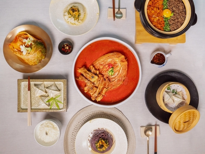 할랄 김치 활용 한식 요리 4종 상차림