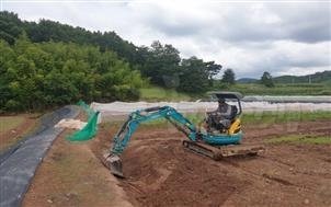 논 가장자리 배수로 만들기