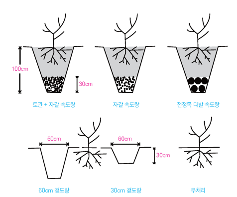 <그림1>중점토 살구원의 배수 시설